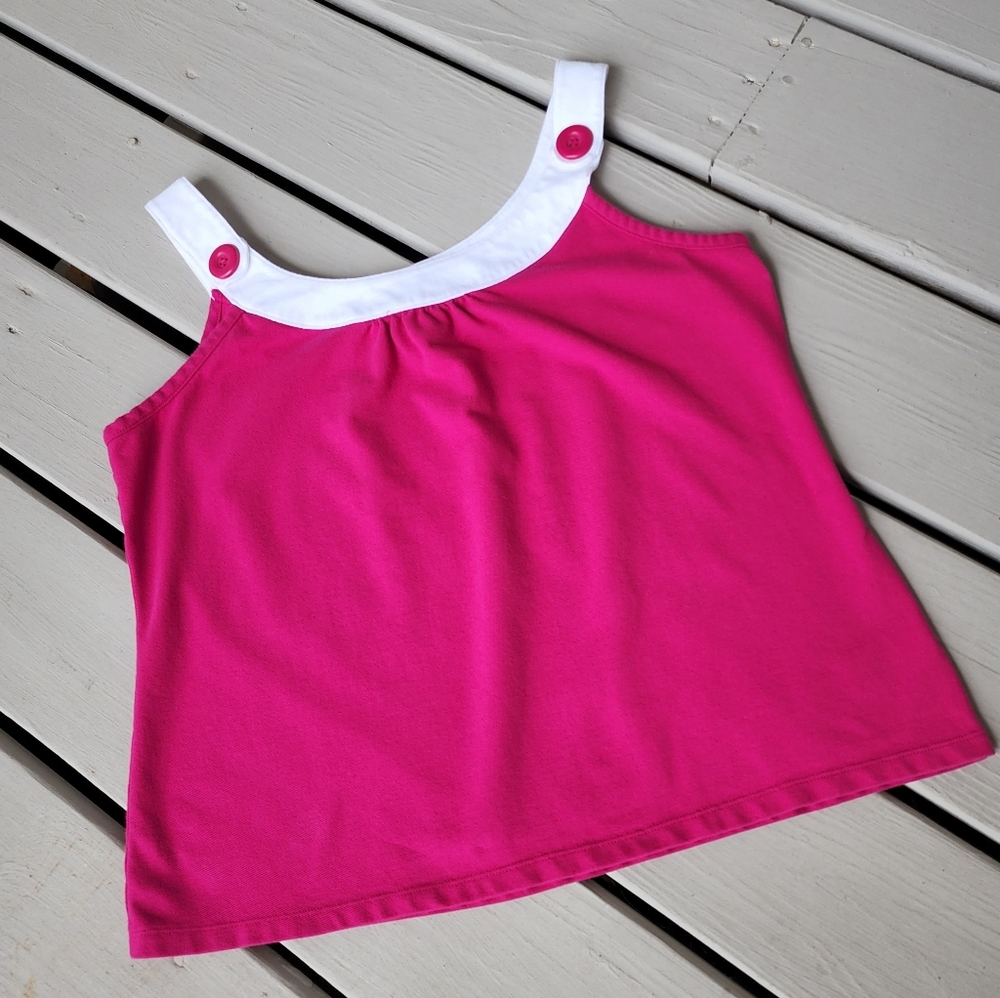 PL pink with white on top sleeveless knit top